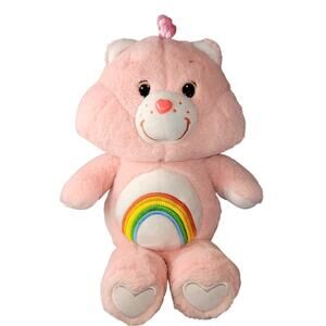 Care Bears Cheer Bear Plush Pink 12” Rainbow Belly Heart Paws 2019
